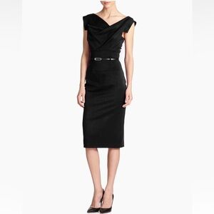 Black Halo Jackie O belted dress